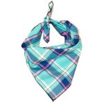 AquaNavy-Plaid-Dog-Bandana