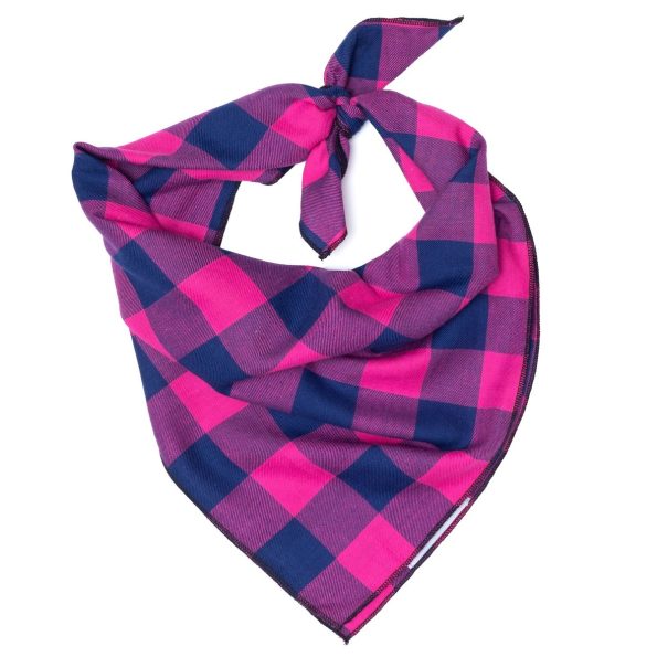 Buffalo-Check-Dog-Bandana-PinkNavy