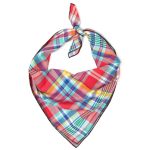 Coral Multi Plaid Dog Bandana