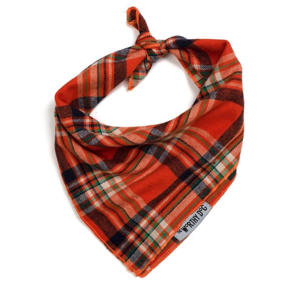 Orange-Plaid-Dog-Bandana