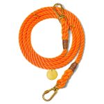 Rescue Orange Rope Dog Leash, Adjustable - Found My Animal