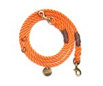 rescue-orange-rope-dog-leash-italian-solid-bronze-bolt-snaps-adjustableshop-leashesfound-my-animals-767106